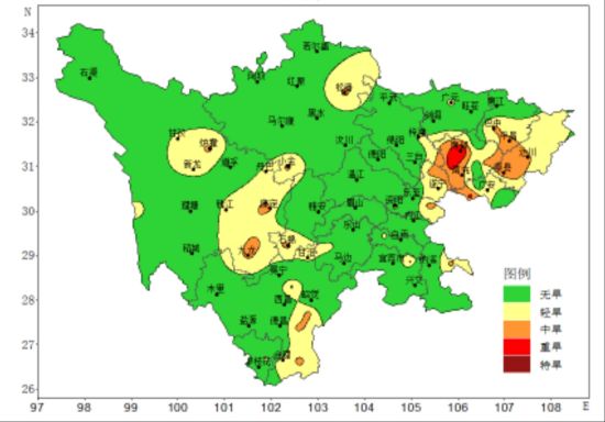 2025年8月31日四川省氣象干旱監(jiān)測(cè)圖 2025年8月31日四川省氣象干旱監(jiān)測(cè)圖